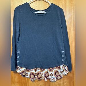 LOFT Charcoal Long Sleeve Top